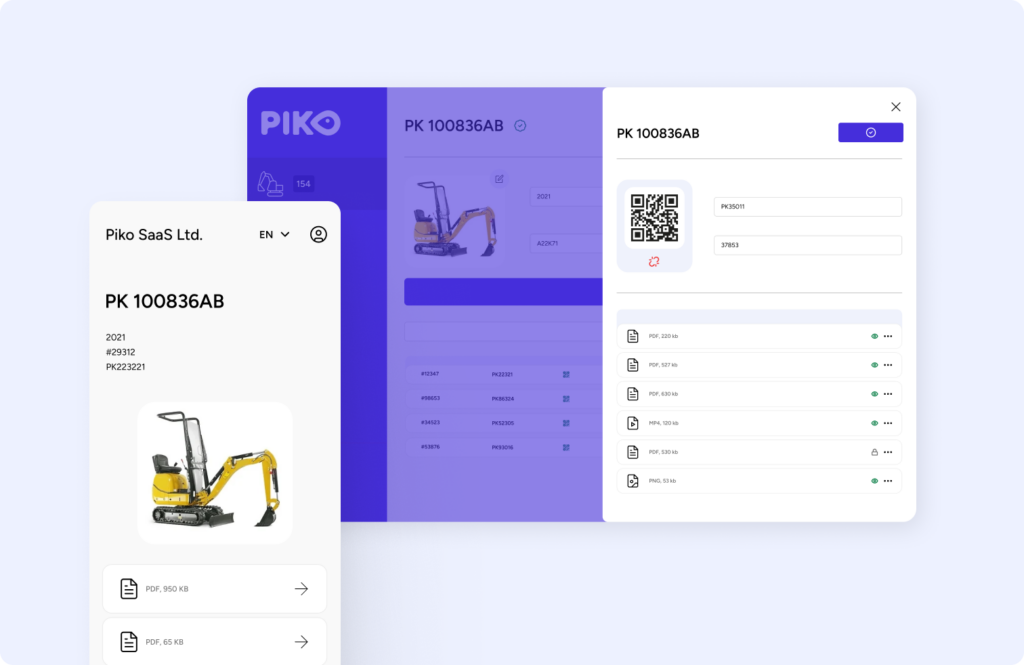 A public page of piko with just public documents, while on the admin it is possibile to see also the private ones